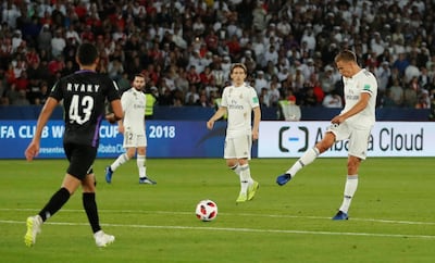 Marcos Llorente scores Real Madrid's second goal. Reuters