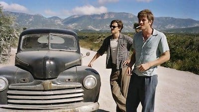 Sam Riley and Garrett Hedlund play Sal Paradise and Dean Moriarty, in a scene from the forthcoming film adaptation of Jack Kerouac's novel On the Road. Gregory Smith / MK2