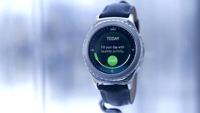 The Gear S2 Classic Platinum smartwatch is displayed in the Samsung Electronics booth during the 2016 CES trade show in Las Vegas. The watch is compatible with most Android smartphones. Steve Marcus / Reuters