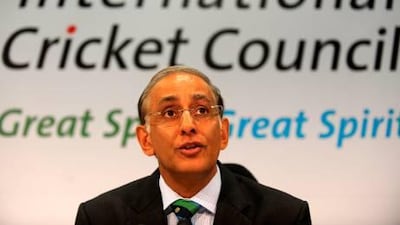 Haroon Lorgat, the ICC chief executive,speaks in Dubai.