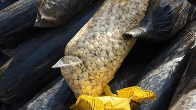 Customs inspectors in Dubai seized millions of pills and large amounts of heroin, cocaine and other drugs during the first three months of the year. Courtesy: Dubai Customs