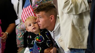 Afrikaner refugees from South Africa arrive at Dulles International Airport, in the US state of Virginia. AP