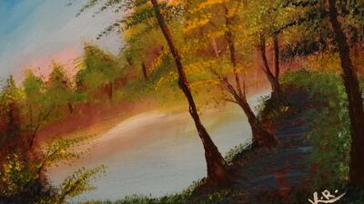 All these paintings are untitled and have been donated by Um Khalifa Al Rumaithi for a charity exhibition in Khalidiyah Mall opening tonight. Courtesy of the artist.