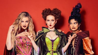 Lili Reinhart, Madelaine Petsch, and Camila Mendes as the three witches from 'Hocus Pocus'. Photo: @lilireinhart / Instagram