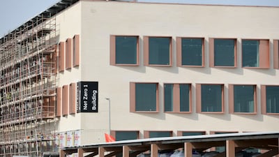 The Net Zero building nearing completion at Masdar City, Abu Dhabi. Khushnum Bhandari / The National