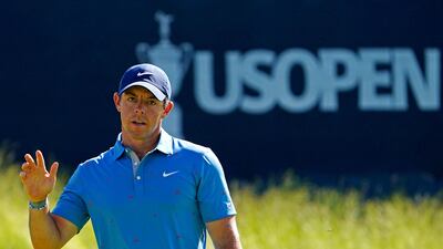 Rory McIlroy reacts to his putt on the 12th green during the second round of the US Open. Reuters
