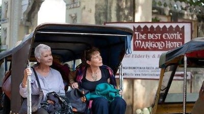 Evelyn (Judi Dench), left, and Madge (Celia Imrie) inspect their new home in a scene from The Best Exotic Marigold Hotel.