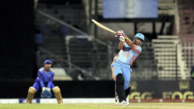 Hazrathulah Zazai in action during his record-equalling half century. Satish Kumar for The National