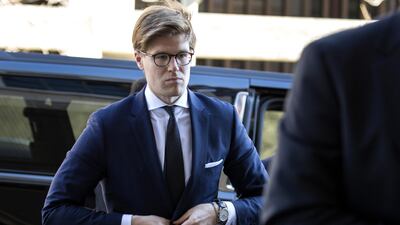 Alex Van der Zwaan arrives at federal court in Washington. Joshua Roberts/Bloomberg
