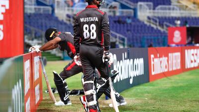 UAE openers Chirag Suri and Rohan Mustafa before the match. Victor Besa/The National