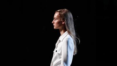 A model sporting white pointed leather flats walks the runway at the Victoria Beckham fashion show during the New York Fashion Week spring/summer 2015 in September. Peter Michael Dills/ Getty Images / AFP