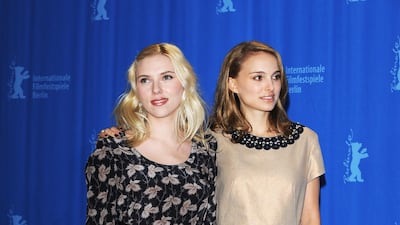 Scarlett Johansson, in Stella McCartney, and Natalie Portman attend the 58th Berlinale Film Festival at the Grand Hyatt Hotel on February 15, 2008 in Berlin, Germany. Getty Images