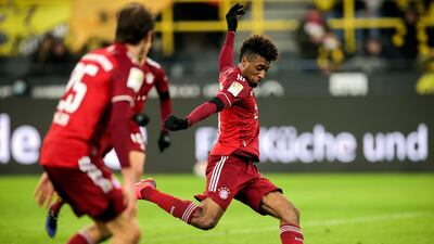 Bayern's Kingsley Coman scores. EPA