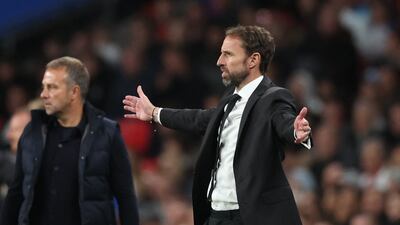Germany coach Hansi Flick and England manager Gareth Southgate. Action Images