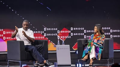 Idris Elba at the media and technology conference in Abu Dhabi. Antonie Robertson / The National