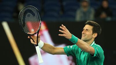 World No 1 Novak Djokovic of Serbia celebrates after beating France's Jeremy Chardy at Melbourne Park. Reuters