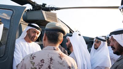 Sheikh Mohamed bin Zayed inaugurates a new weapon system.