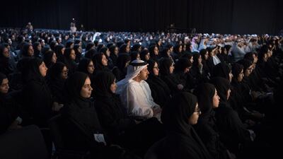 Sheikh Abdullah bin Zayed attends the first Mohammed bin Zayed Majlis for Future Generations. Hamad Al Kaabi / Crown Prince Court - Abu Dhabi