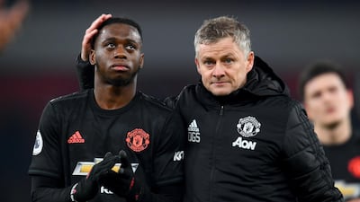 Ole Gunnar Solskjaer with Aaron Wan-Bissaka after the game. Getty