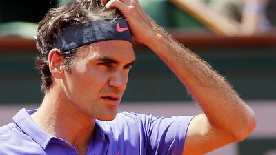 Roger Federer shown during his first round win against Alejandro Falla at the French Open on Sunday. Etienne Laurent / EPA / May 24, 2015