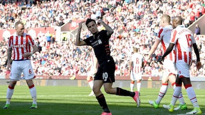 Liverpool playmaker Philippe Coutinho, centre, in action during the 2016/17 season against Stoke City.