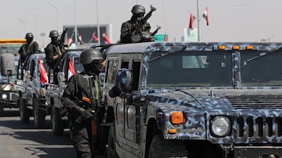 Houthi police forces are pictured on a street in Sana'a, Yemen. Reuters