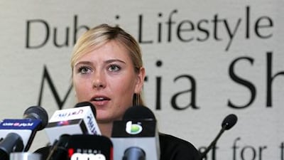 Tennis star Maria Sharapova during the official launch of the Dubai Lifestyle City in 2007. Joseph Capellan / The National