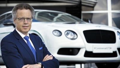 The Bentley chairman and chief executive, Wolfgang Dürheimer, pictured in front of a Continental GT3-R. Courtesy Bentley