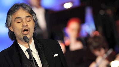 Andrea Bocelli will play in Abu Dhabi in April. Rex