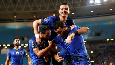 Egypt's Al Ahly players celebrate after scoring against Esperance Sportive de Tunis at Rades Olympic stadium, Tunis, Tunisia. Reuters