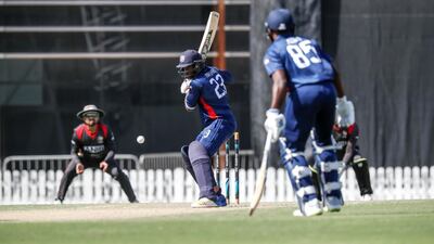 The USA team bat against the UAE during the 50-over match in Dubai. Antonie Robertson / The National
