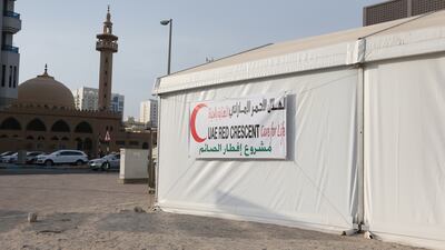 The UAE Red Crescent has set up large tents to host iftar meals during Ramadan. Fatima Al Marzooqi / The National