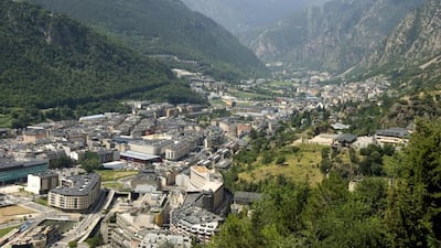 Andorra la Vella, the highest capital city in Europe. Andorra has 70 mountain peaks, some of which top 2,000 metres in height. Getty Images