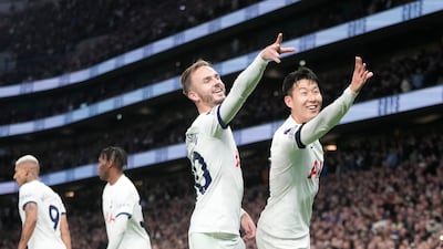 James Maddison and Son Heung-min were both on the scoresheet in Tottenham's 2-0 win over Fulham. AP