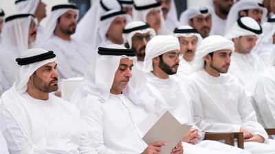 Guests and dignitaries attend a lecture by Dr Pavan Sukhdev.