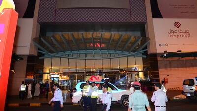 Police evacuated Mega Mall on Monday night after being tipped off about a suspicious object. Courtesy Sharjah Police