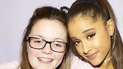 Georgina Callander, 18, pictured with US popstar Ariana Grande two years ago was the first victim named in the Manchester Arena terror attack..