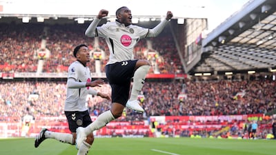 Rayan of Bournemouth celebrates scoring the opening goal against Manchester United at Old Trafford on Sunday, October 25, 2026. EPA