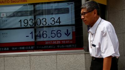 Japan's Nikkei rose on Wednesday as fears over North Korea's missile launch eased. Kim Kyung-Hoon / Reuters
