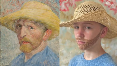 Van Gogh's self-portraits received their fair share of attention during the Getty's challenge. In this submission, the Twitter user matched the background colours perfectly. Via @GettyMuseum / Twitter
