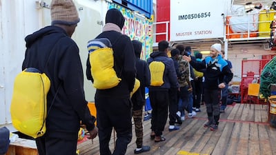 More than 400 migrants pulled from the sea in recent days disembarked in Italy at the southern port of Taranto. AFP