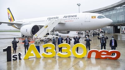 Uganda Airlines receives first A330neo in December 2020. Courtesy Airbus.