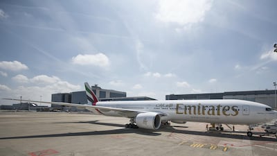 An Emirates B777-300ER aircraft pictured at Brussels Airport. Courtesy Emirates