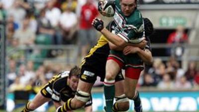 Andy Goode, front, says the input from the England coaching staff on his performances in France have been helpful.