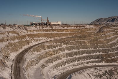 An open cast mining pit in Khromtau, Kazakhstan. Bloomberg