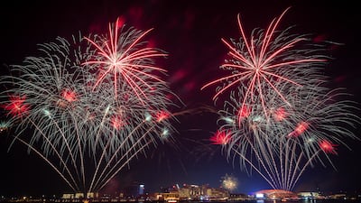 Eid Al Adha fireworks light up UAE skies at Yas Bay Waterfront in Abu Dhabi. Victor Besa / The National