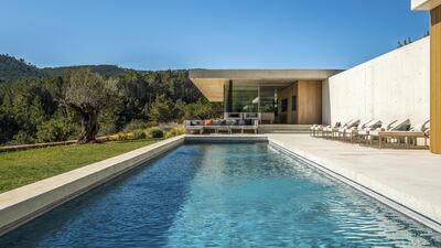 The 20-metre swimming pool comes with an energy-efficient electric cover powered by solar panels