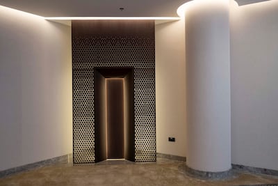 The qibla marker of the prayer room at Dubai Design District. Antonie Robertson / The National