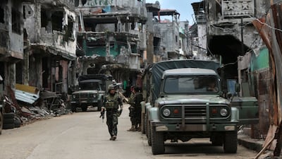 Philippine troops in the streets of Marawi. Florian Neuhof for The National
