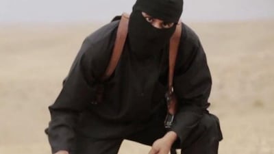 "Jihadi John" taken from an ISIL video posted to the internet. ISIL’s Twitter traffic has plunged 45 per cent in the past two years, according to the Obama adminstration.